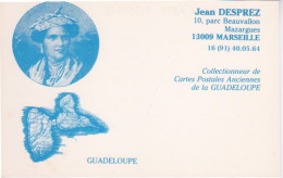 CARTE DE COLLECTION UNIQUE POUR LE COLLECTIONNEUR DE CPA DE LA GUADELOUPE - DESPREZ MARSEILLE - Bolsas Y Salón Para Coleccionistas