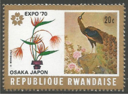 OI-139 Rwanda EXPO 70 Paon Peacock Pavona Pfau Pavo Pauw MH * Neuf - Pauwen