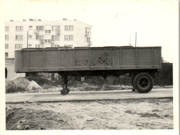 Photographie Photo Vintage Snapshot Amateur Remorque Camion Semi - Trains