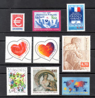France, MNH, 1999, Michel 3356 - 3360, 3364 - 3366, 3370, Lot, C.v. 12 € - Unused Stamps