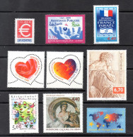 France, MNH, 1999, Michel 3356 - 3360, 3364 - 3366, 3370, Lot, C.v. 12 € - Ongebruikt