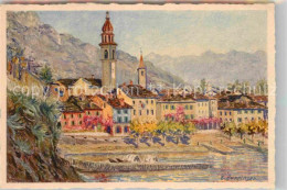 12726779 Ascona TI Ortsbild Kuenstlerkarte  Ascona TI - Autres & Non Classés