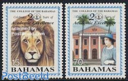 Bahamas 1995 College 2v, Mint NH, Nature - Science - Animals (others & Mixed) - Cat Family - Education - Other & Unclassified