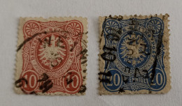 2 TIMBRES  DEUTSCHES REICH - 10 Et 20 Pfennige - Used Stamps