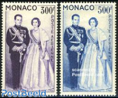 Monaco 1959 Royal Family 2v, Unused (hinged), History - Kings & Queens (Royalty) - Nuevos