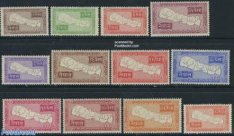 Nepal 1954 Maps 12v, Mint NH, Various - Maps - Geografía