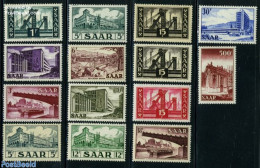 Germany, Saar 1952 Definitives 14v, Mint NH, Religion - Science - Transport - Churches, Temples, Mosques, Synagogues -.. - Eglises Et Cathédrales