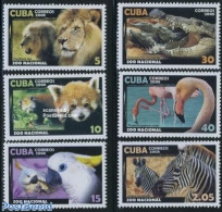 Cuba 2008 National Zoo 6v, Mint NH, Nature - Animals (others & Mixed) - Birds - Cat Family - Crocodiles - Parrots - Re.. - Unused Stamps