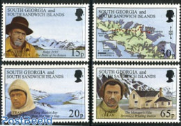 South Georgia / Falklands Dep. 1996 Sir Ernest Shackleton 4v, Mint NH, History - Various - Explorers - Maps - Explorateurs