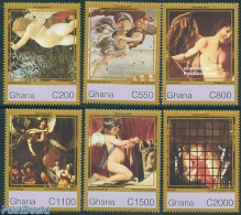 Ghana 1997 Christmas, Raphael 6v, Mint NH, Religion - Angels - Christmas - Art - Paintings - Raphael - Christianity