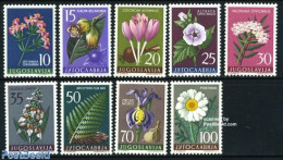 Yugoslavia 1957 Flowers 9v, Mint NH, Nature - Flowers & Plants - Ungebraucht