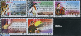 Korea, North 2008 Revolutionary Songs 5v, Mint NH, Performance Art - Music - Staves - Musik