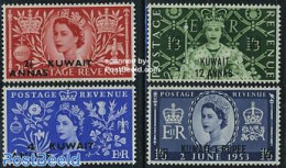 Kuwait 1953 Coronation 4v, Mint NH, History - Kings & Queens (Royalty) - Familles Royales