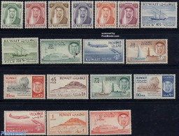 Kuwait 1961 Definitives 18v, Mint NH, Science - Transport - Education - Aircraft & Aviation - Ships And Boats - Vliegtuigen