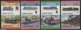 Saint Lucia 1985 Locomotives 4x2v [:], Mint NH, Transport - Railways - Eisenbahnen