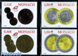 Monaco 2002 Euro 4v, Mint NH, Various - Money On Stamps - Neufs