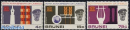 Brunei 1966 20 Years UNESCO 3v, Mint NH, History - Performance Art - Science - Unesco - Music - Education - Musik