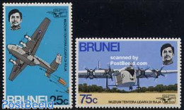 Brunei 1972 Royal Airforce Museum 2v, Mint NH, Transport - Aircraft & Aviation - Art - Museums - Vliegtuigen