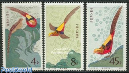China People’s Republic 1979 Gold Pheasants 3v, Mint NH, Nature - Birds - Poultry - Ungebraucht