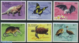 Saint Vincent 1998 Endangered Animals 6v, Mint NH, Nature - Animals (others & Mixed) - Bats - Birds - Butterflies - Re.. - St.Vincent (1979-...)