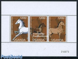 Uganda 2002 Year Of The Horse 3v M/s, Mint NH, Nature - Various - Horses - New Year - Neujahr