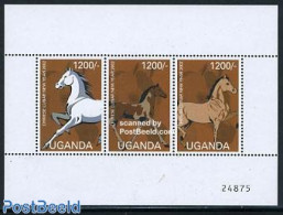 Uganda 2002 Year Of The Horse 3v M/s, Mint NH, Nature - Various - Horses - New Year - Año Nuevo