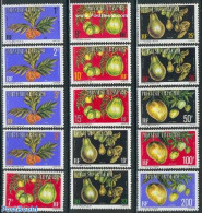 French Polynesia 1977 On Service, Fruits 15v, Mint NH, Nature - Fruit - Andere & Zonder Classificatie