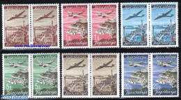 Yugoslavia 1947 Airmail, Latin & Cyrillic Text 6x2v [:], Mint NH, Transport - Aircraft & Aviation - Ongebruikt