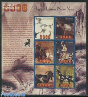 Saint Vincent 2003 Year Of The Goat 6v M/s, Mint NH, Nature - Various - Cattle - New Year - Año Nuevo