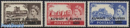 Kuwait 1955 Castles 3v, Mint NH, Art - Castles & Fortifications - Castles