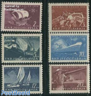 Yugoslavia 1950 Navy Day 6v, Mint NH, Sport - Transport - Sailing - Ships And Boats - Ongebruikt