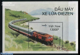 Vietnam 2001 Locomotives S/s, Mint NH, Transport - Railways - Trains