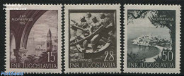 Yugoslavia 1952 Navy 3v, Mint NH, Nature - Transport - Fishing - Ships And Boats - Neufs