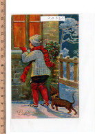20530  BUON NATALE BAMBINO CANE BASSOTTO 1935 - Other & Unclassified