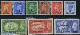 Kuwait 1950 Definitives 9v, Unused (hinged) - Koweït