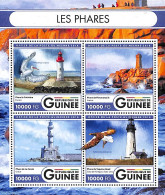 Guinea, Republic 2016 Lighthouses 4v M/s, Mint NH, Nature - Various - Birds - Lighthouses & Safety At Sea - Leuchttürme