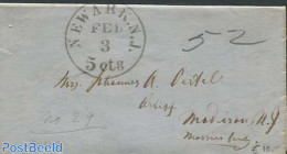 United States Of America 1852 Folding Letter From The USA, Postal History - Brieven En Documenten