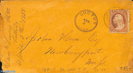 United States Of America 1858 Cover From Boston Mass. To Newburyport Mass. See Boston Postmark., Postal History - Lettres & Documents