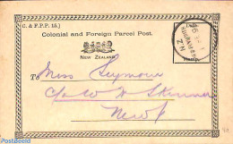 New Zealand 1896 Colonial And Foreign Parcel Post From New Plymouth Post Office, Postal History - Briefe U. Dokumente