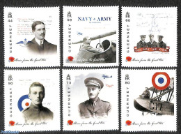 Guernsey 2017 Stories Of The Great War 6v, Mint NH, History - Transport - Aircraft & Aviation - World War I - Vliegtuigen