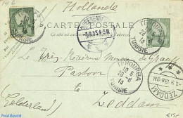 Tunisia 1913 Postcard 5c, Uprated To Zeddam (NL), Used Postal Stationary - Tunisia