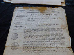 VP-93 , Vente D'un Domaine, Provenant De La Commune D'Estagel, Pyrénées Orientales 27 Août 1813 - Manuscripten