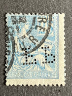 FRANCE F N°114 Mouchon FP 79 Indice 5 Perforé Perforés Perfins Perfin !! Cote 10 € - Other & Unclassified