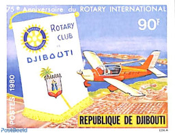 Djibouti 1980 Rotary Club 1v, Imperforated, Mint NH, Transport - Various - Aircraft & Aviation - Rotary - Airplanes