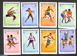 Maldives 1976 Olympic Games 8v, Imperforated, Mint NH, Sport - Athletics - Hockey - Olympic Games - Volleyball - Athlétisme