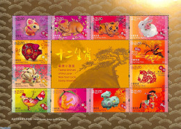 Hong Kong 2023 Newyear 12 Animals M/s (12x$2.20), Mint NH, Various - New Year - Unused Stamps