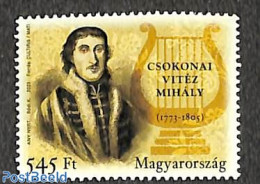 Hungary 2023 Csokonai Vitez Mikaly 1v, Mint NH, Art - Authors - Nuovi
