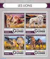 Guinea, Republic 2016 Lions 4v M/s, Mint NH, Nature - Cat Family - Autres & Non Classés