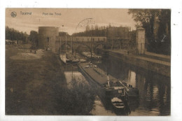 Tournai (Belgique, Hainaut) : La Péniche "L'espérance" Dans Le Port Au Niveau Du Pont Des Trous En 1908 (animé) PF - Doornik