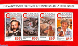 Central Africa 2018 Red Cross 4v M/s, Mint NH, Health - History - Transport - Red Cross - Charles & Diana - Automobile.. - Croix-Rouge